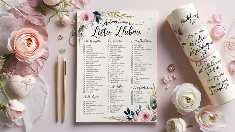 checklist ślubna, para planująca ślub