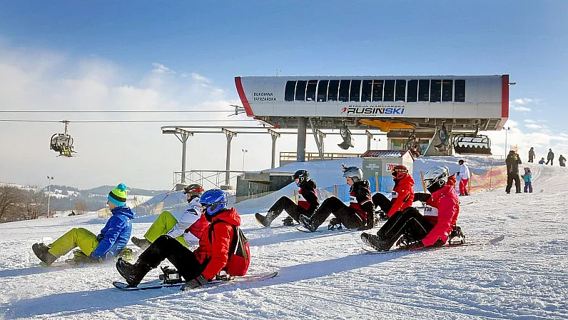 Rusiń-Ski stok narciarski z dziećmi
