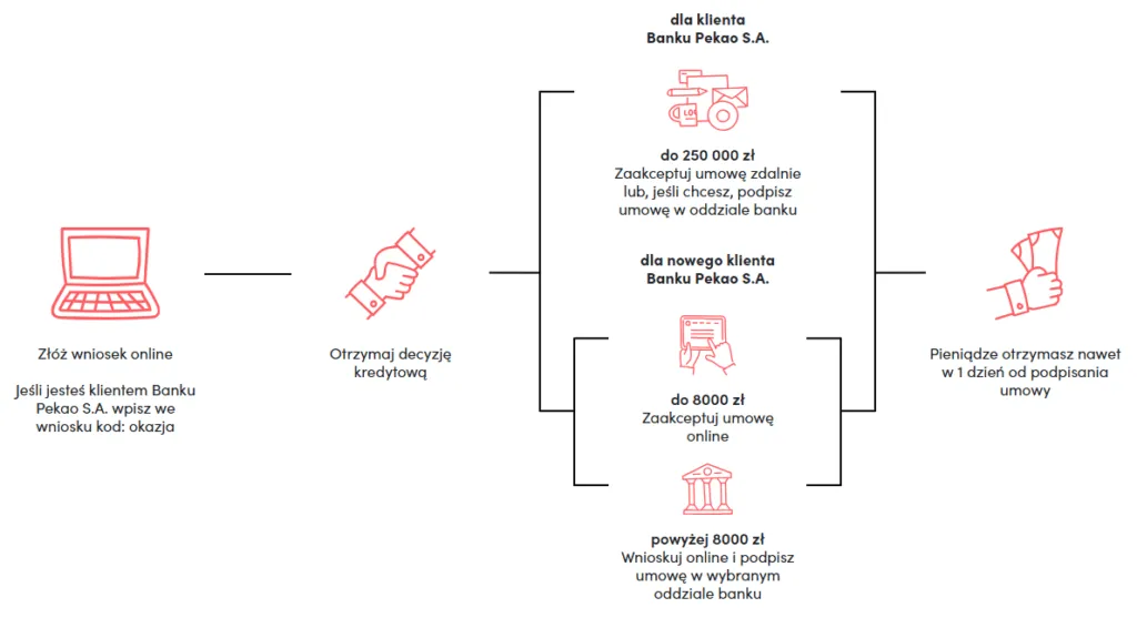 proces wnioskowania o pożyczkę online
