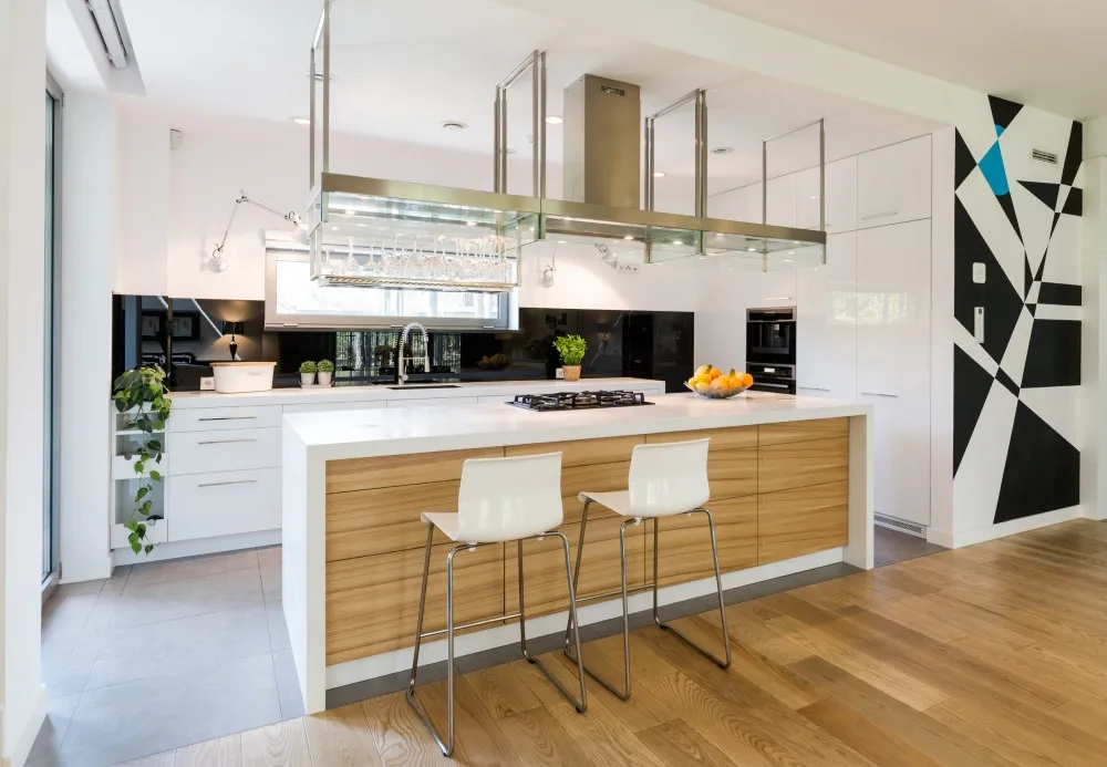 kuchnia otwarta na salon aranżacje przed i po