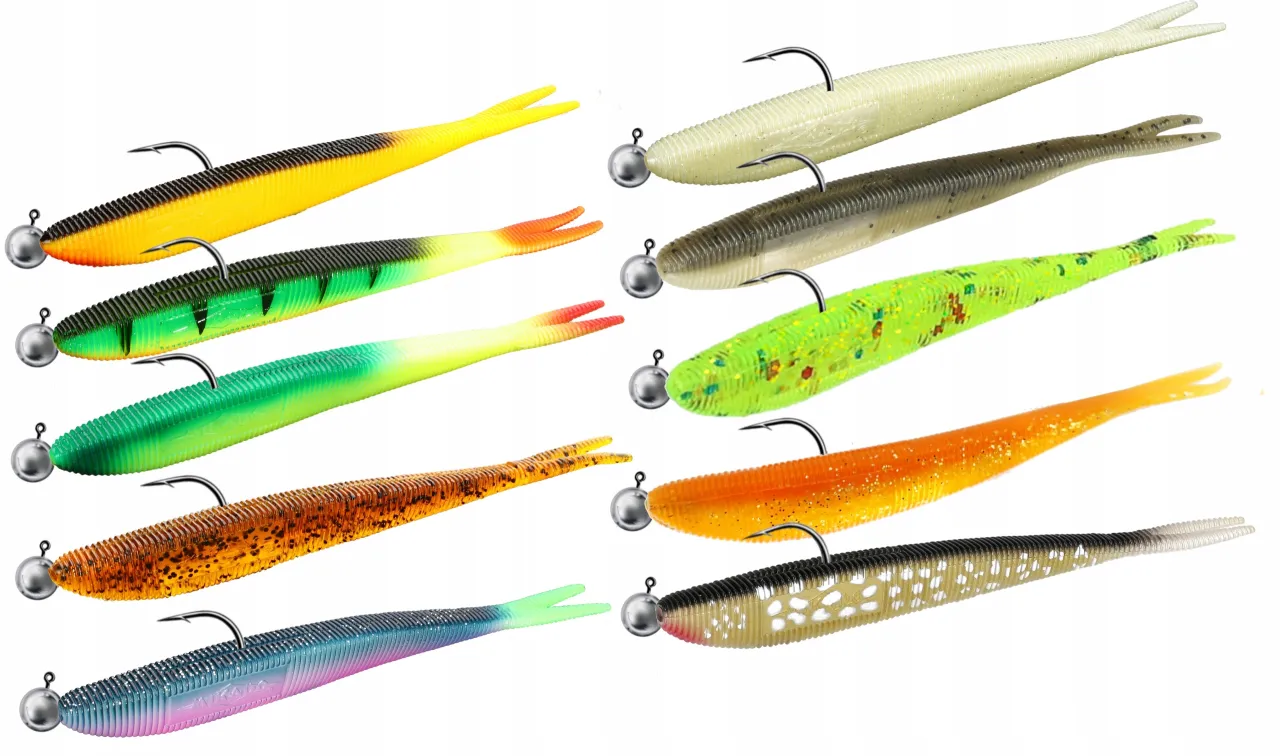 przynęty gumowe na sandacza, rippery jaskółki twistery