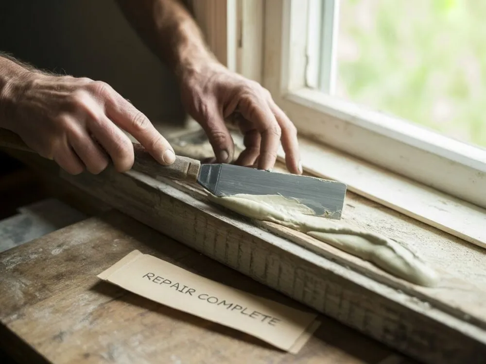 Narzędzia i materiały do kitowania okien drewnianych