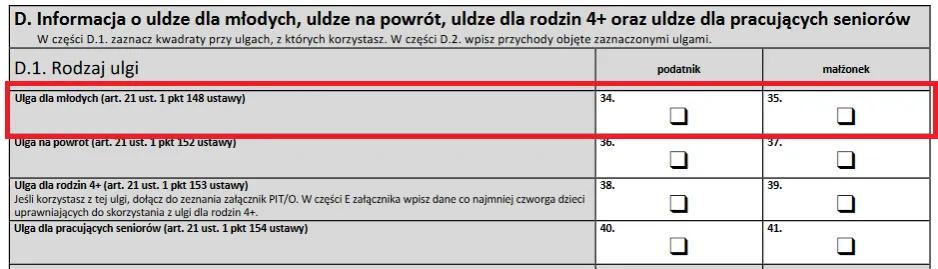 ulga dla młodych limit 2025