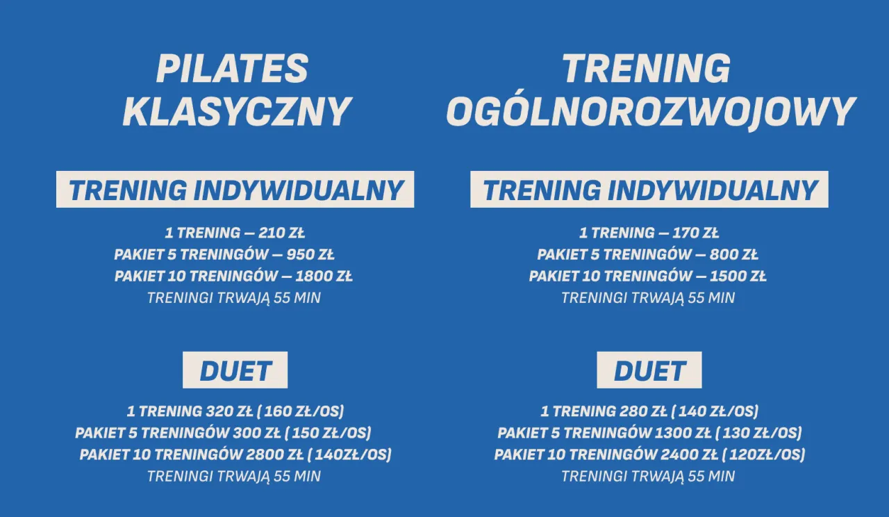 pakiety treningowe cennik
