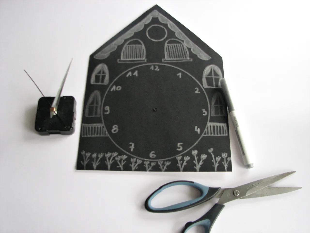 DIY karnisz z zegarem narzędzia