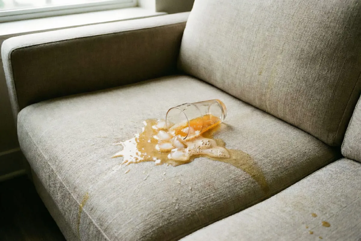 Pierwsza pomoc rozlane piwo kanapa, osuszanie plamy piwa