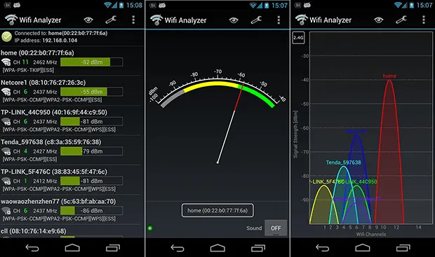 WiFi Analyzer aplikacja screenshot