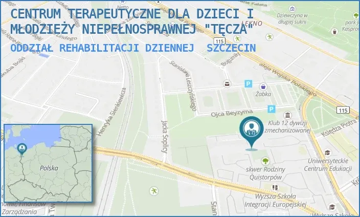 Mapa placówek rehabilitacyjnych NFZ Szczecin