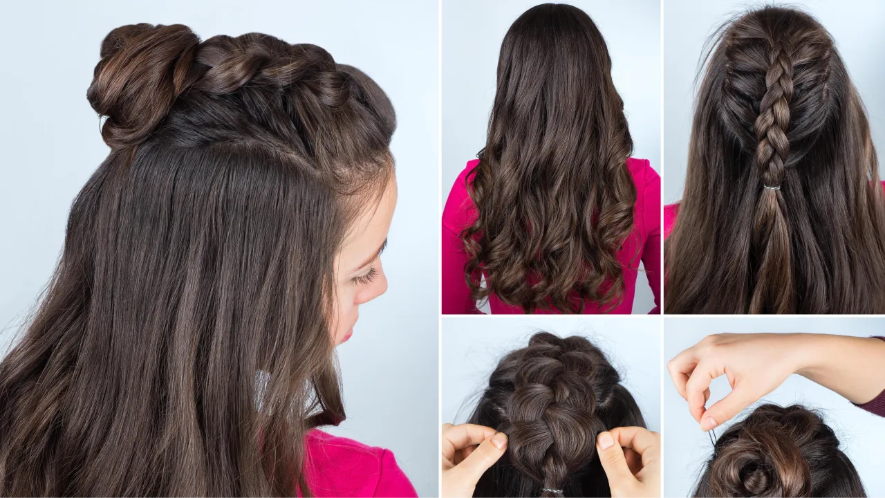 Styling halblanges Haar