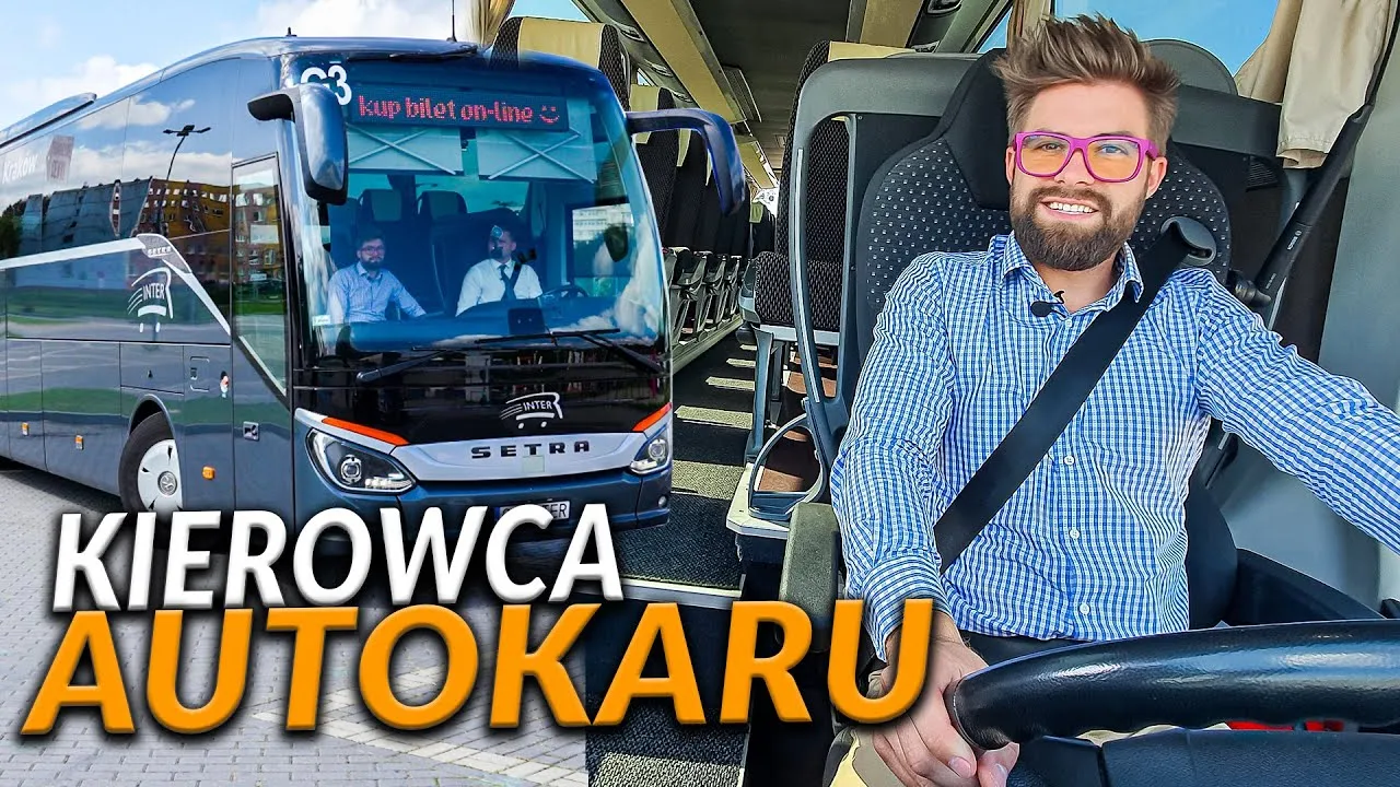 kierowca autokaru w pracy, nowoczesny autokar