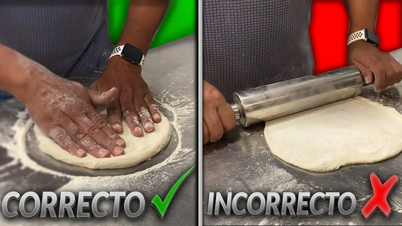 estirar masa de pizza a mano sin rodillo
