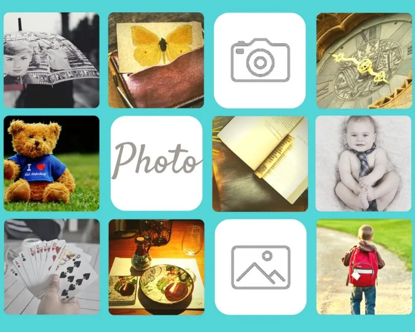 r&oacute;żne fotoprezenty kolaż