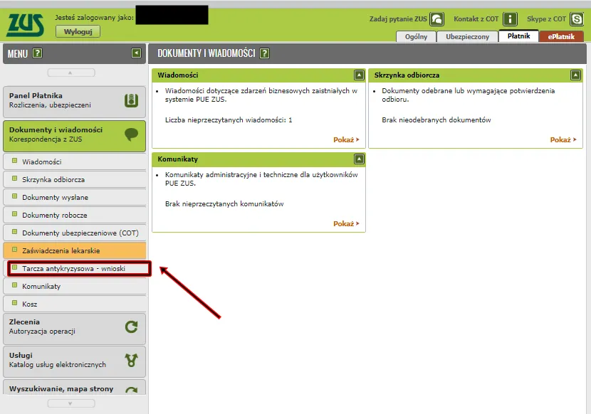 status wniosku 800+ pue zus