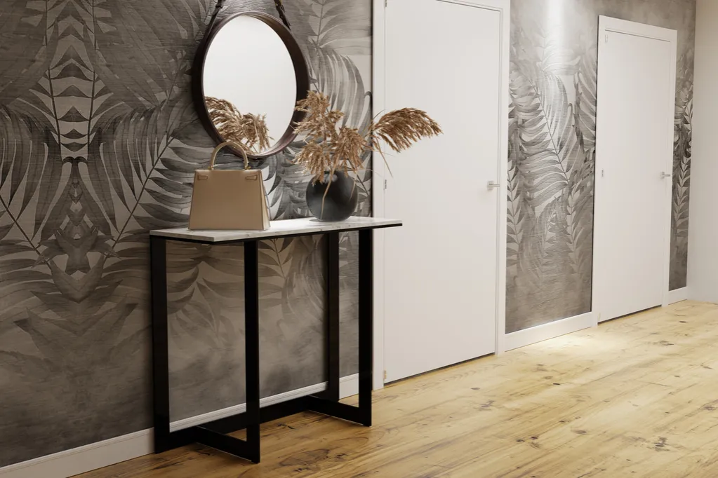 przedpokój inspiracje ściany różne materiały