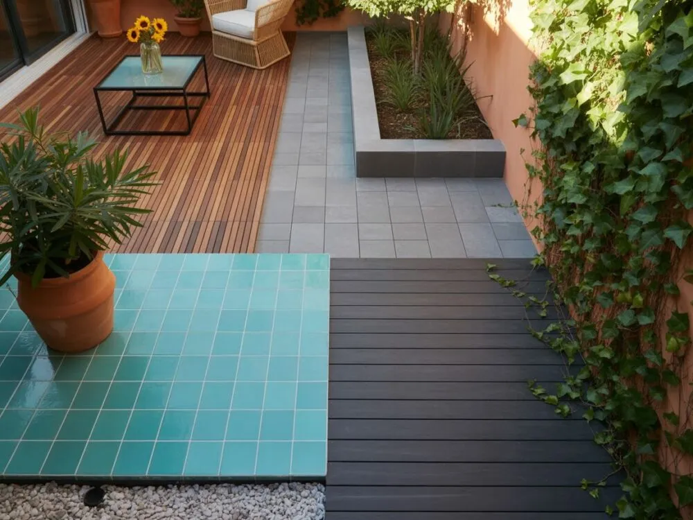 porównanie nawierzchni tarasowych drewno kompozyt płyty betonowe