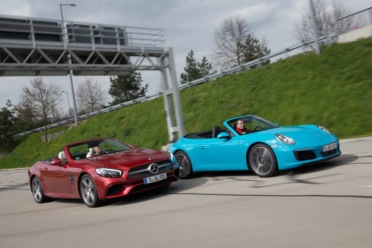 Mercedes SL 500 vs Porsche 911 BMW 8 Series