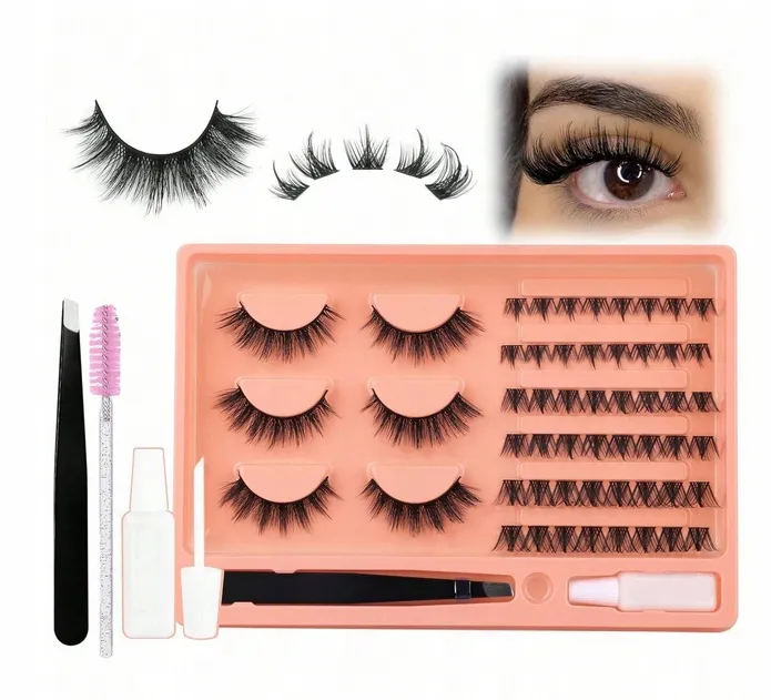 różne rodzaje sztucznych rzęs pasek kępki