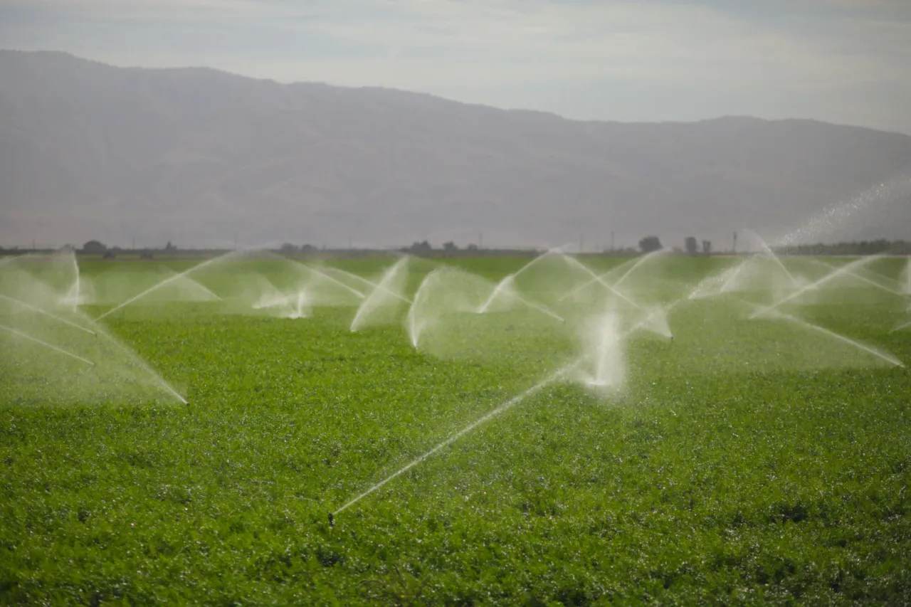 różne typy zraszaczy polowych w akcji