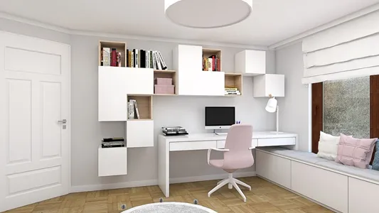 Uporządkowane miejsce do nauki, biurko z książkami do biologii