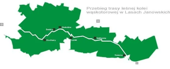 Mapa dojazdu Skansen Kolei Leśnej Jan&oacute;w Lubelski