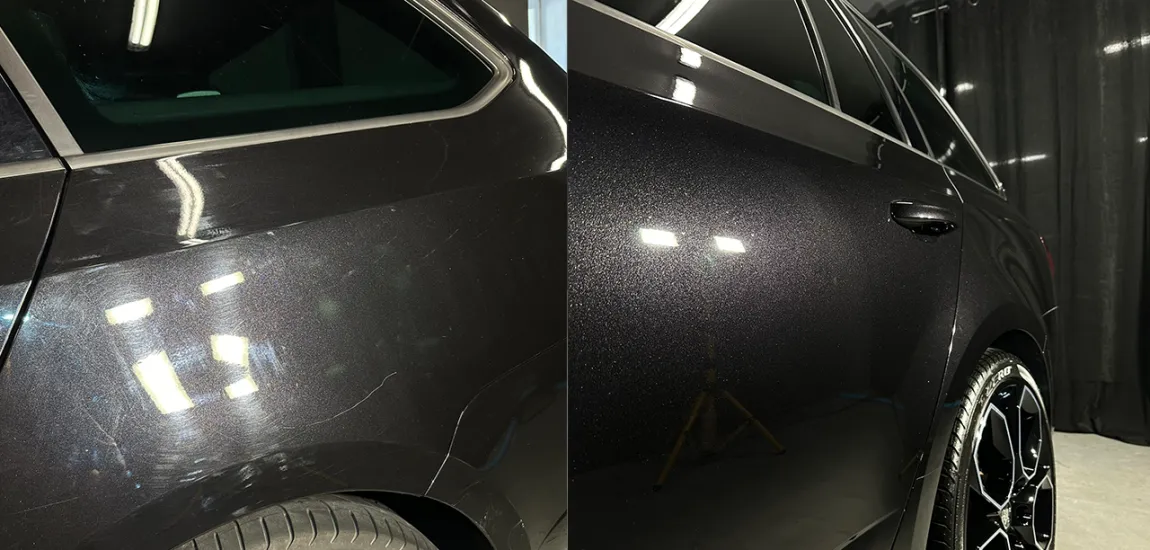 polerowanie samochodu przed i po