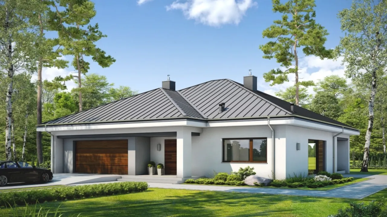 projekt domu parterowego z poddaszem użytkowym