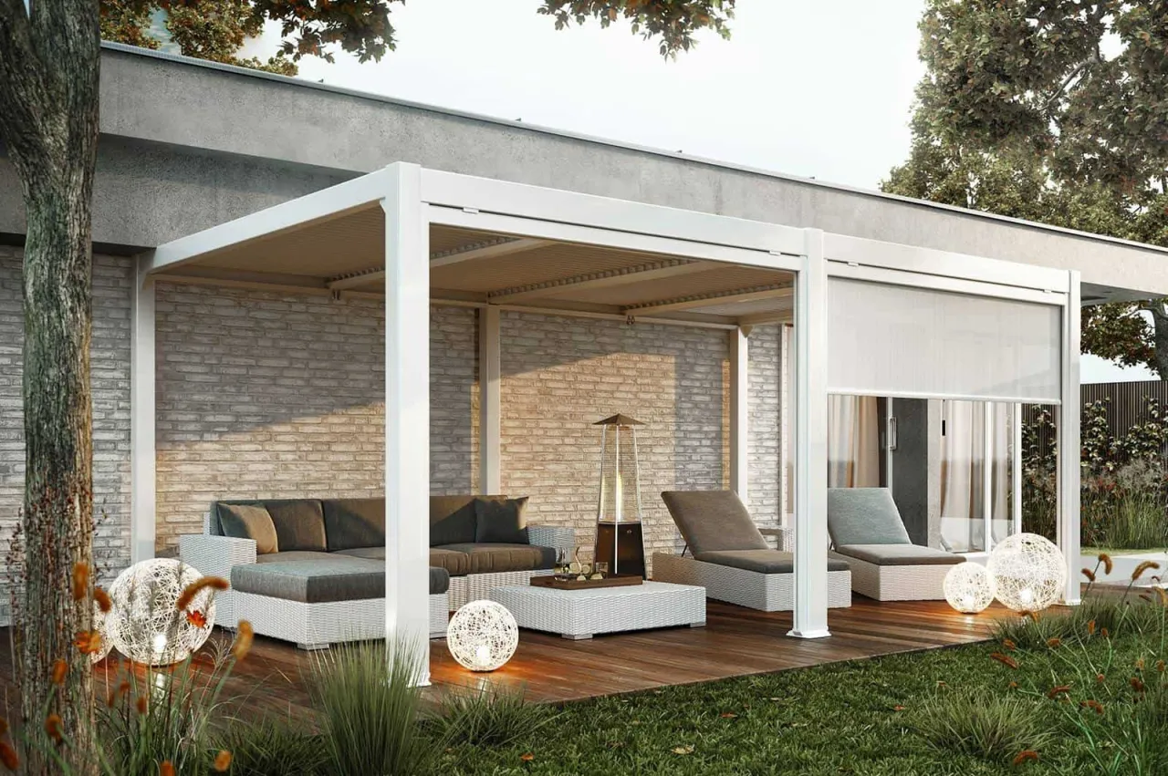 nowoczesny taras zadaszony outdoor room