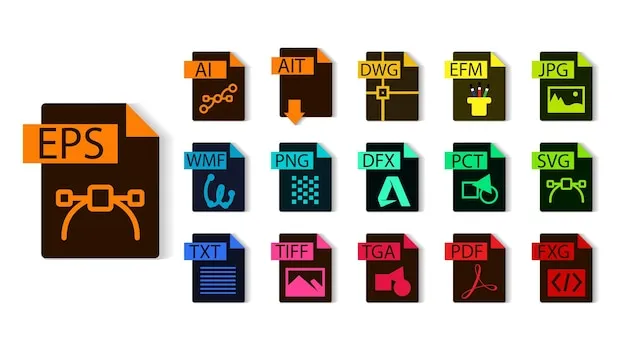 Photoshop file format icons JPG PNG TIFF PSD WebP