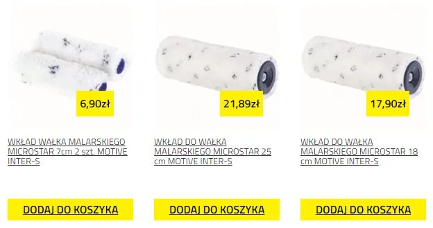 długość runa wałka malarskiego a powierzchnia