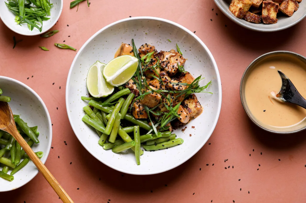 tofu croccante salsa arachidi