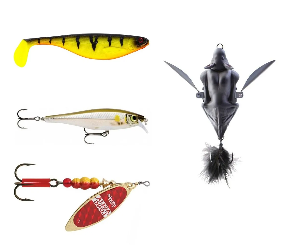 r&oacute;żne typy dużych przynęt na szczupaka