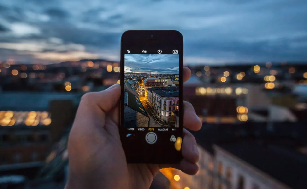 aparat iphone siatka włączona widok