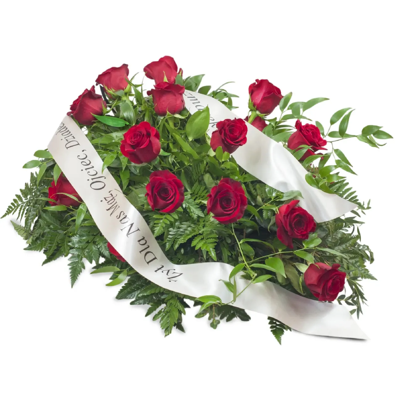 kondolencje kwiaty pamięć, szarfa pogrzebowa