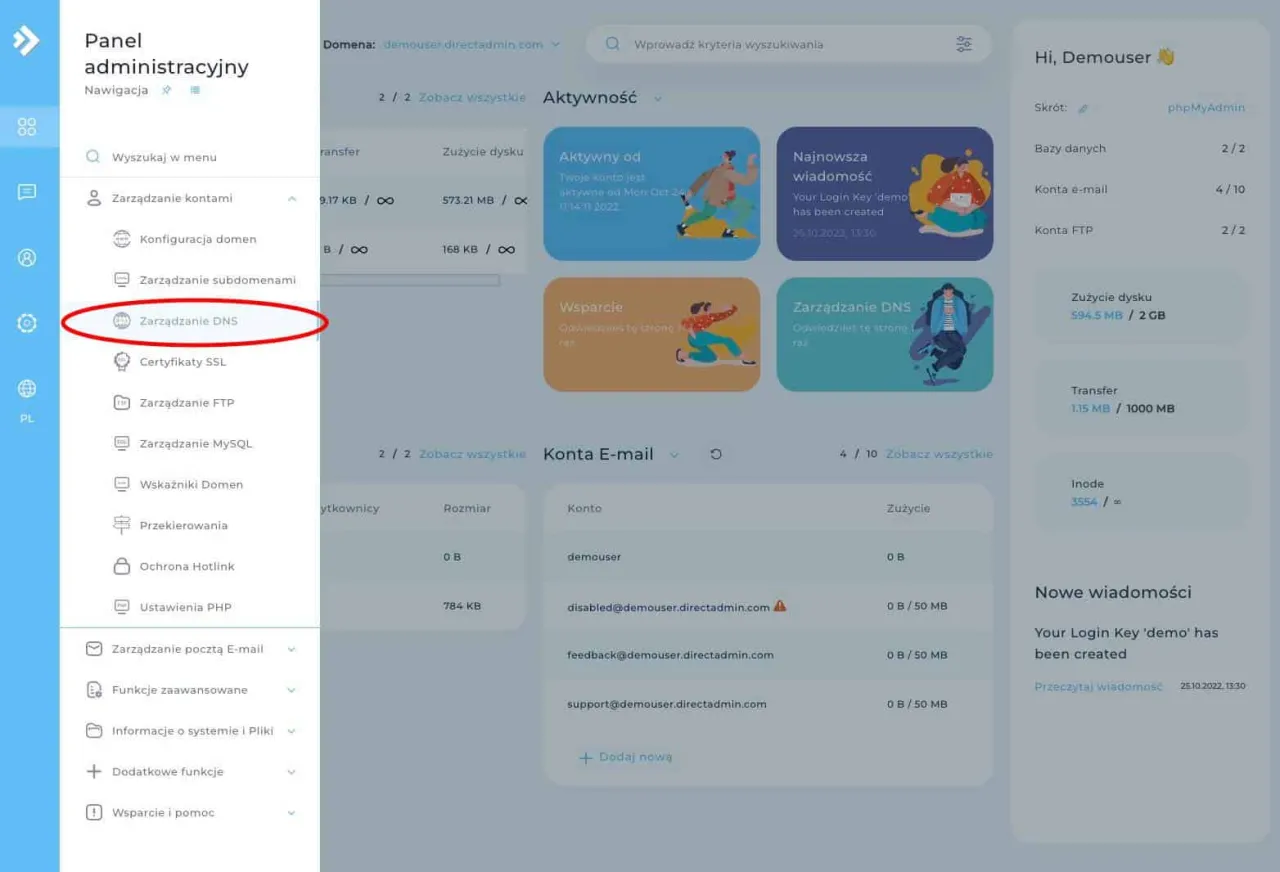 domena hosting połączenie