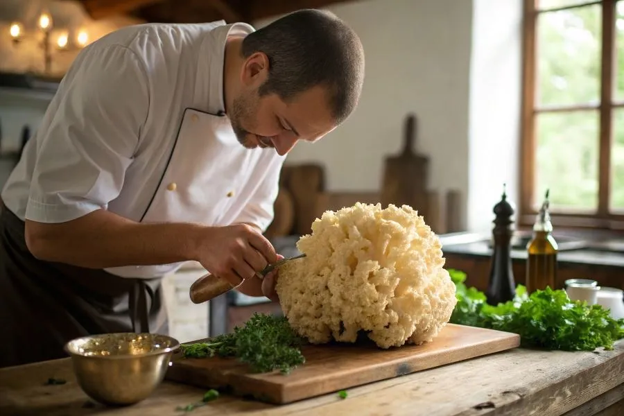 płukanie koziej brody w misce