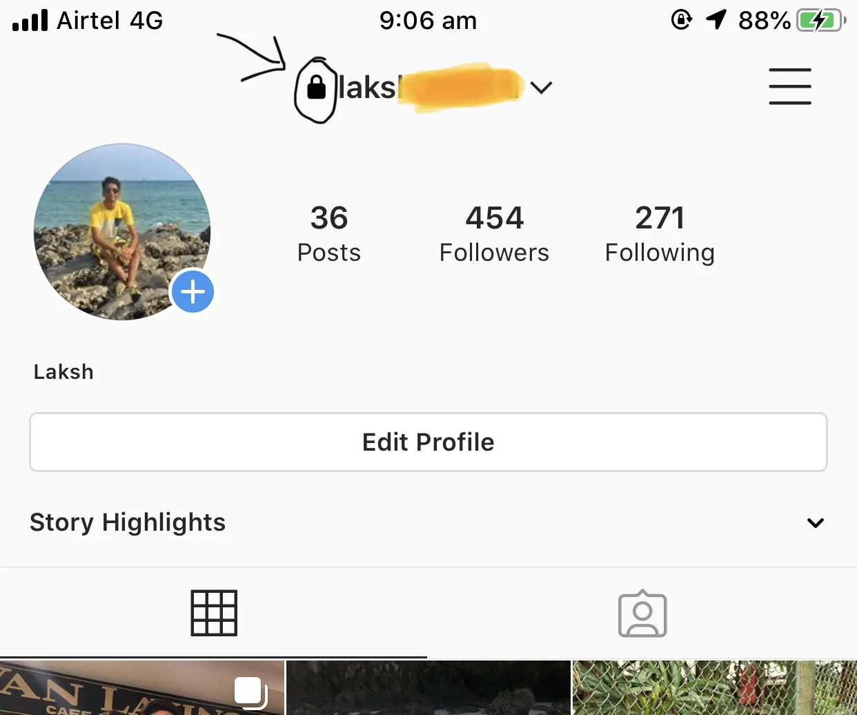 Instagram App Symbole mit Warnzeichen oder Schloss