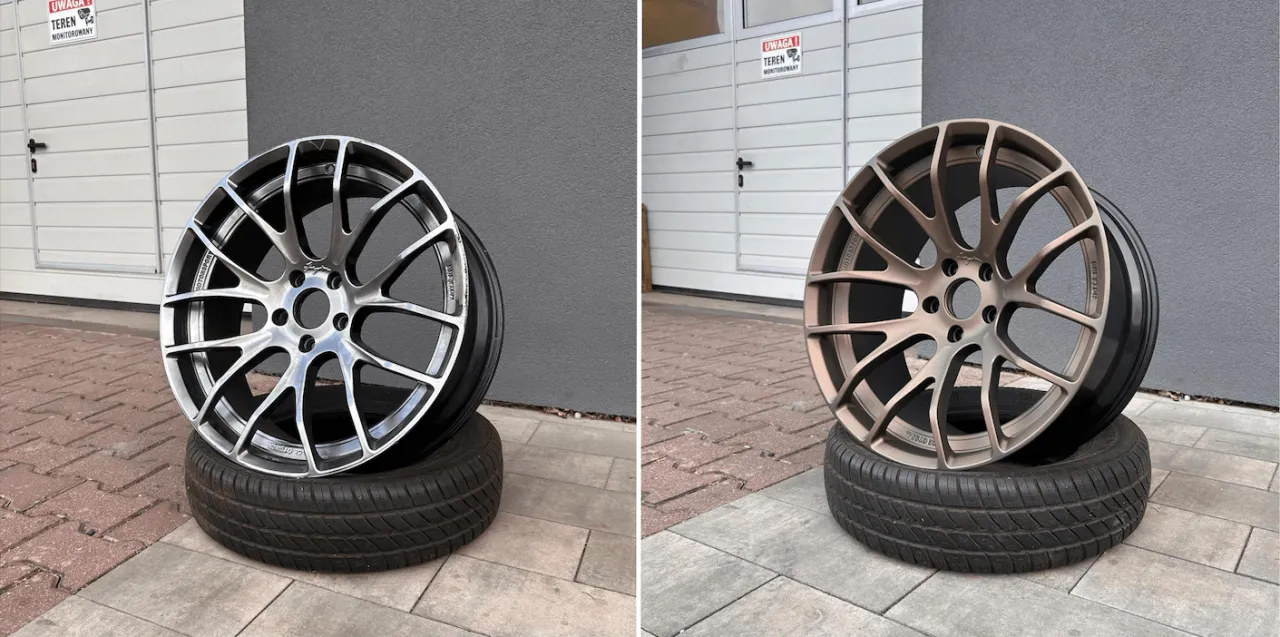 cennik malowania felg lub felgi przed i po malowaniu