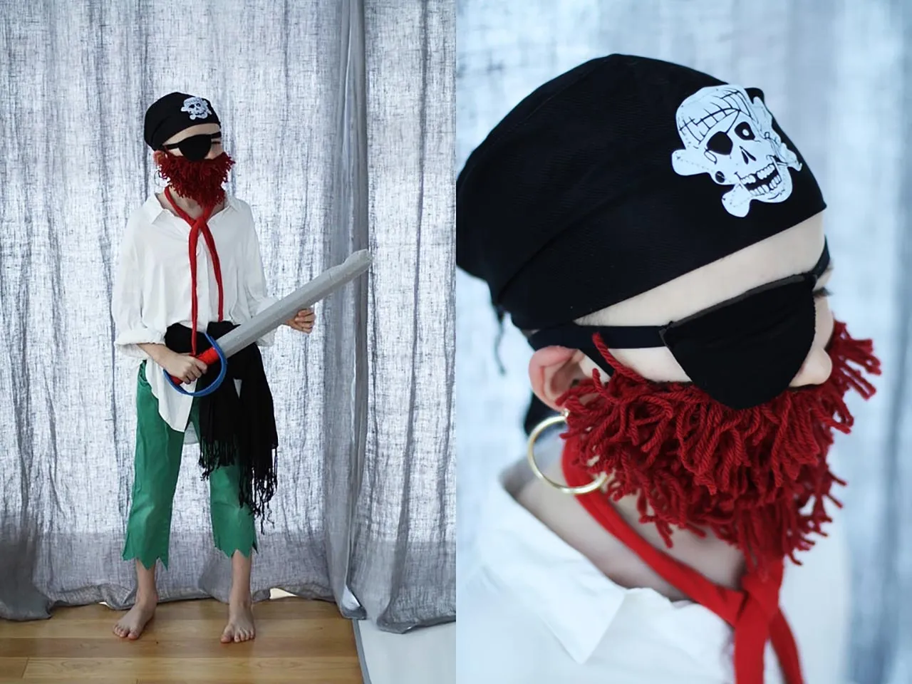 podstawowe elementy stroju pirata, koszula piracka DIY