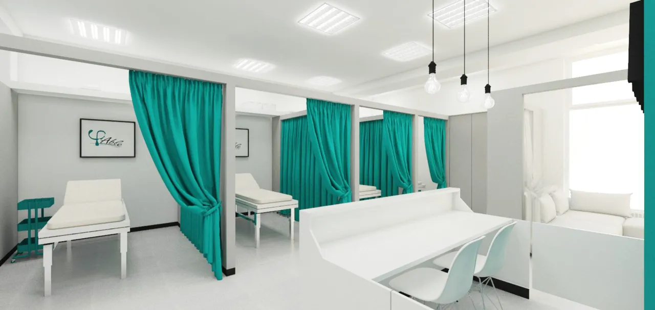 Toony Fizjoterapia gabinet wnętrze nowoczesny