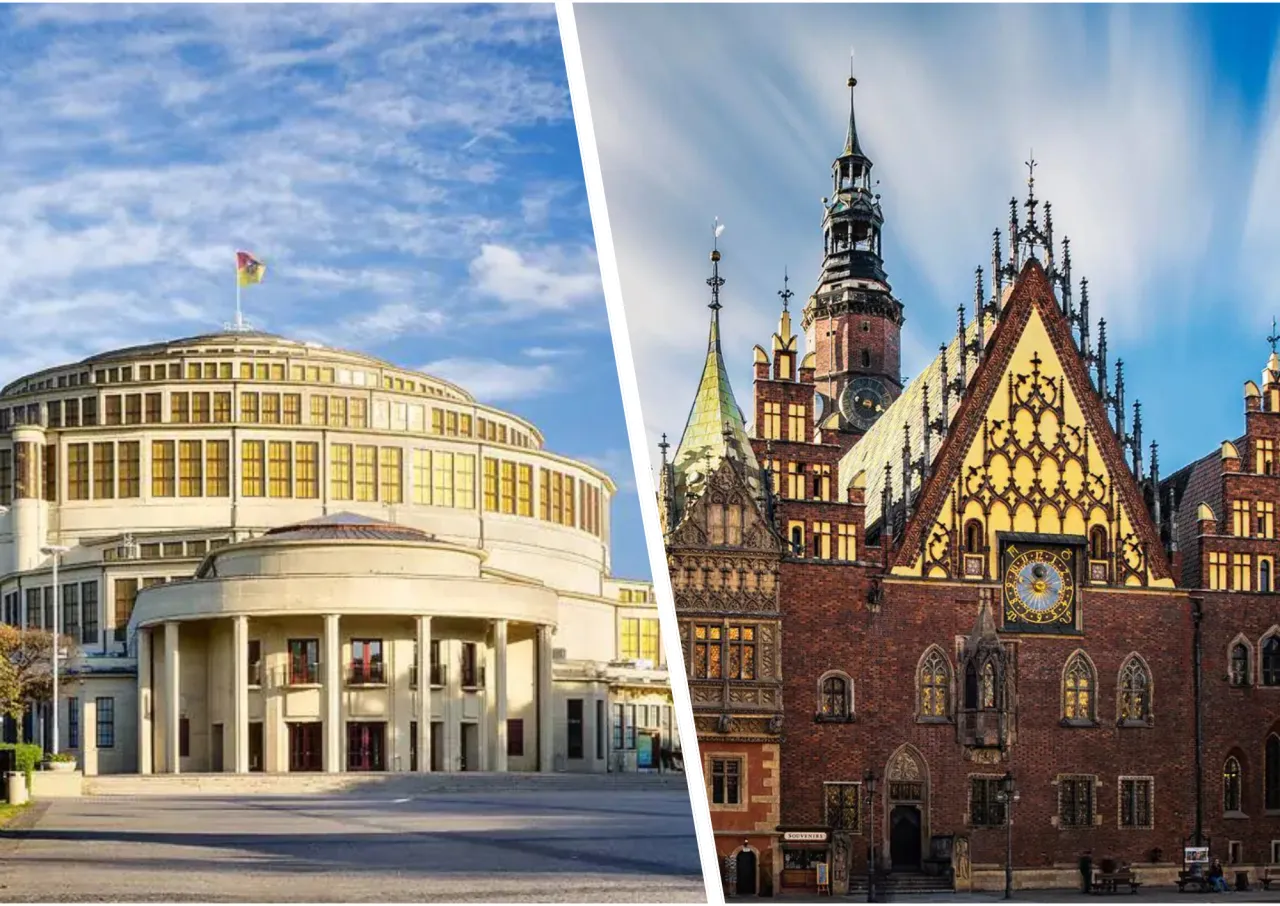 Dwa oblicza Wrocławia: modernistyczna Hala Stulecia i zabytkowy Ratusz. Odkryj najpiękniejsze miejsca Wrocławia.