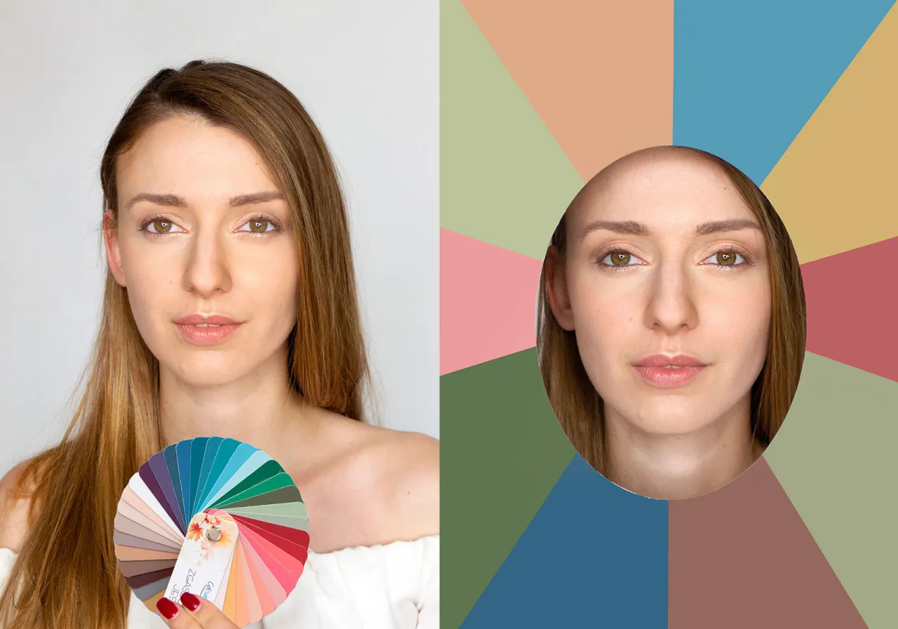 Kobieta z paletą barw 