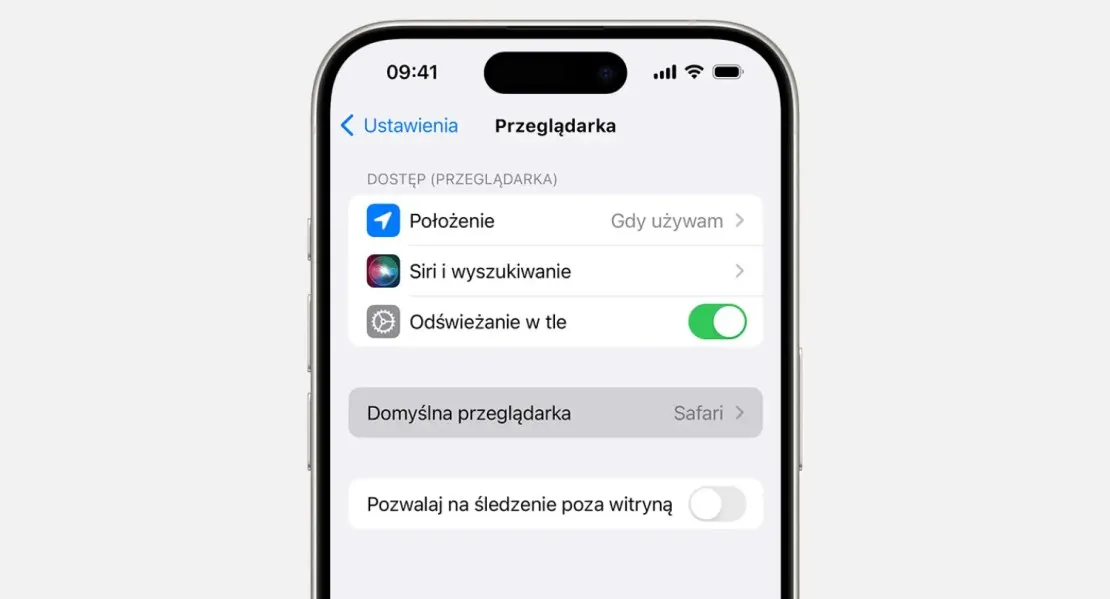 zmiana domyślnej przeglądarki ios ustawienia