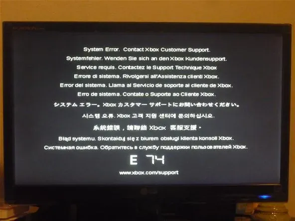 Xbox 360 error screen