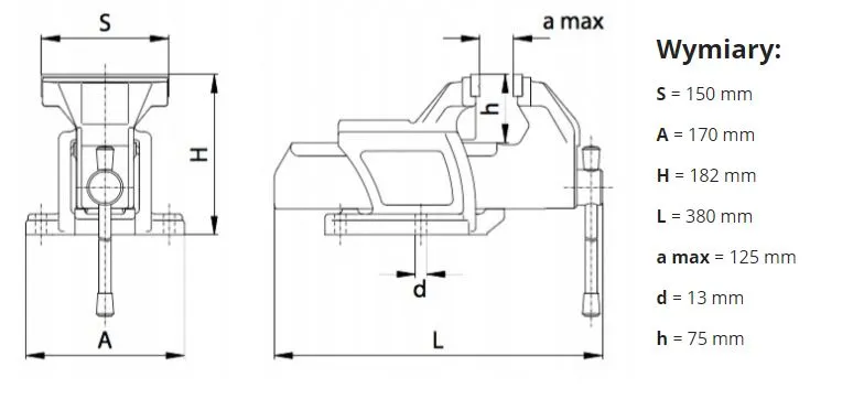 imadło wymiary techniczne