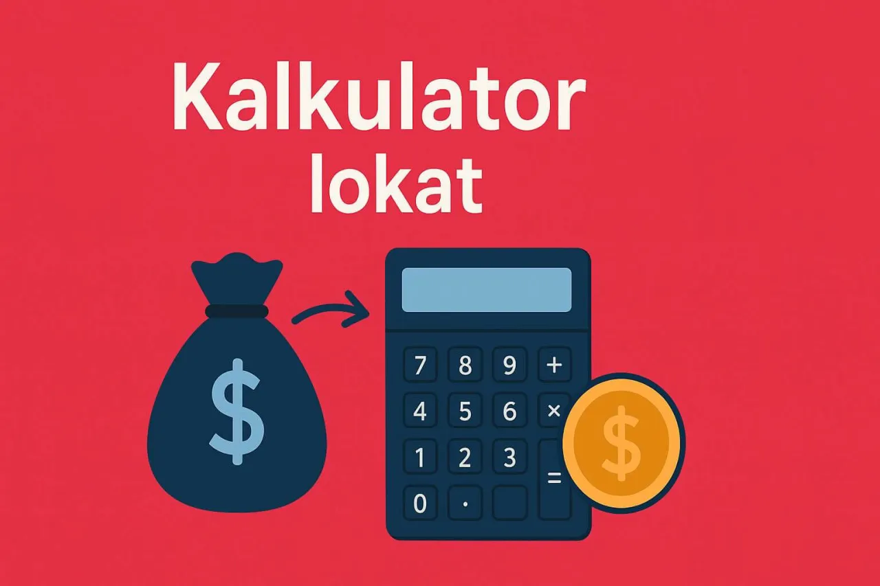 Kalkulator lokat pomoże Ci obliczyć, ile zarobię na lokacie. Worek z pieniędzmi i moneta symbolizują zysk.