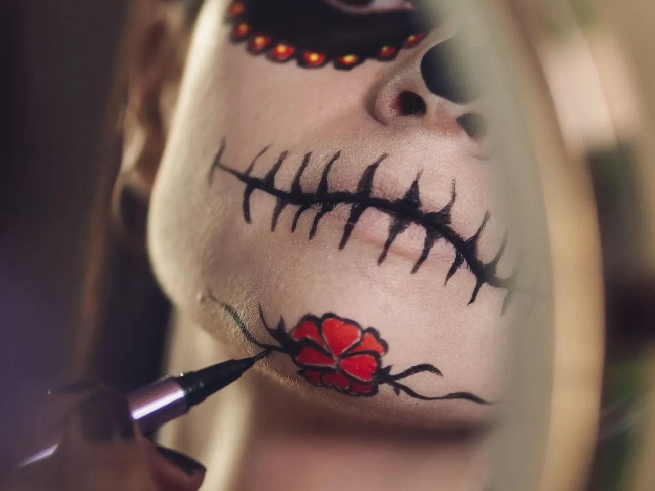Halloween Make-up einfache Ideen Anfänger