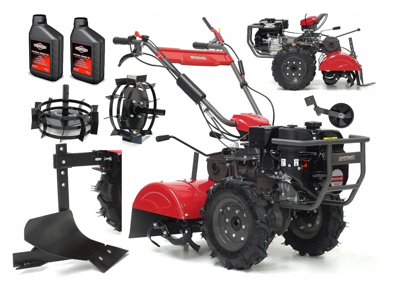 Hortmasz glebogryzarka z pługiem i kołami, konsola montażowa