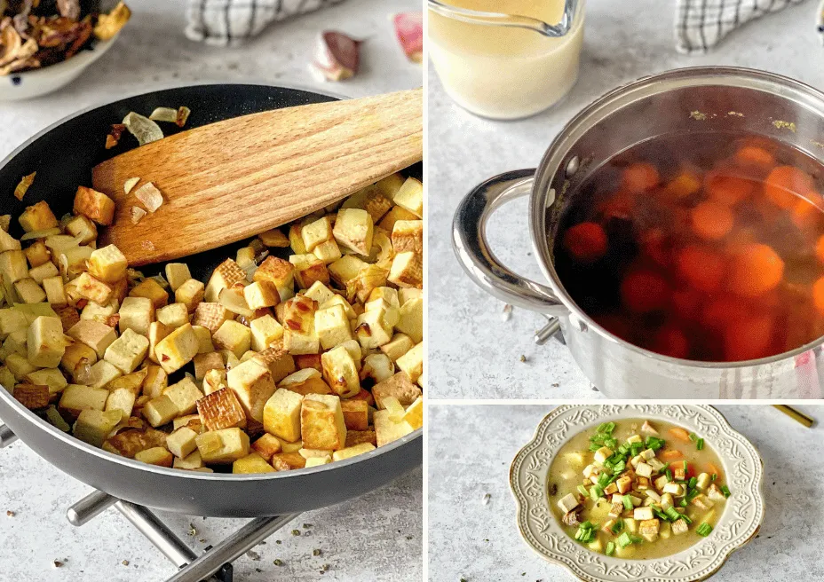 Składniki na barszcz biały wegetariański