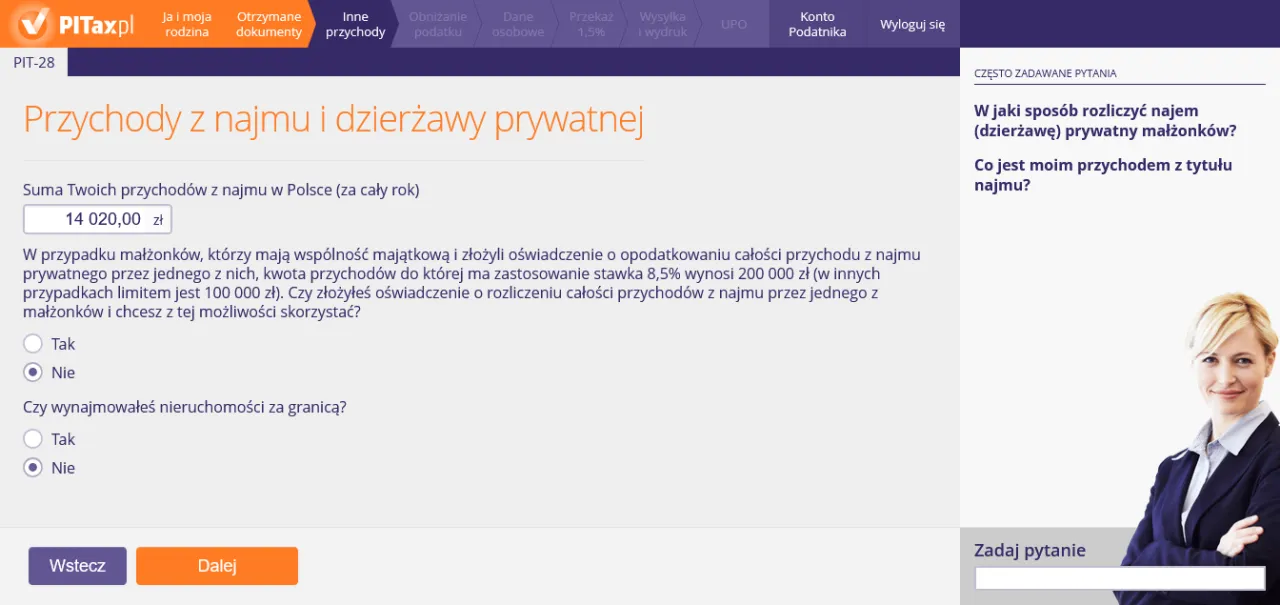 PIT-28 błędy najem checklist