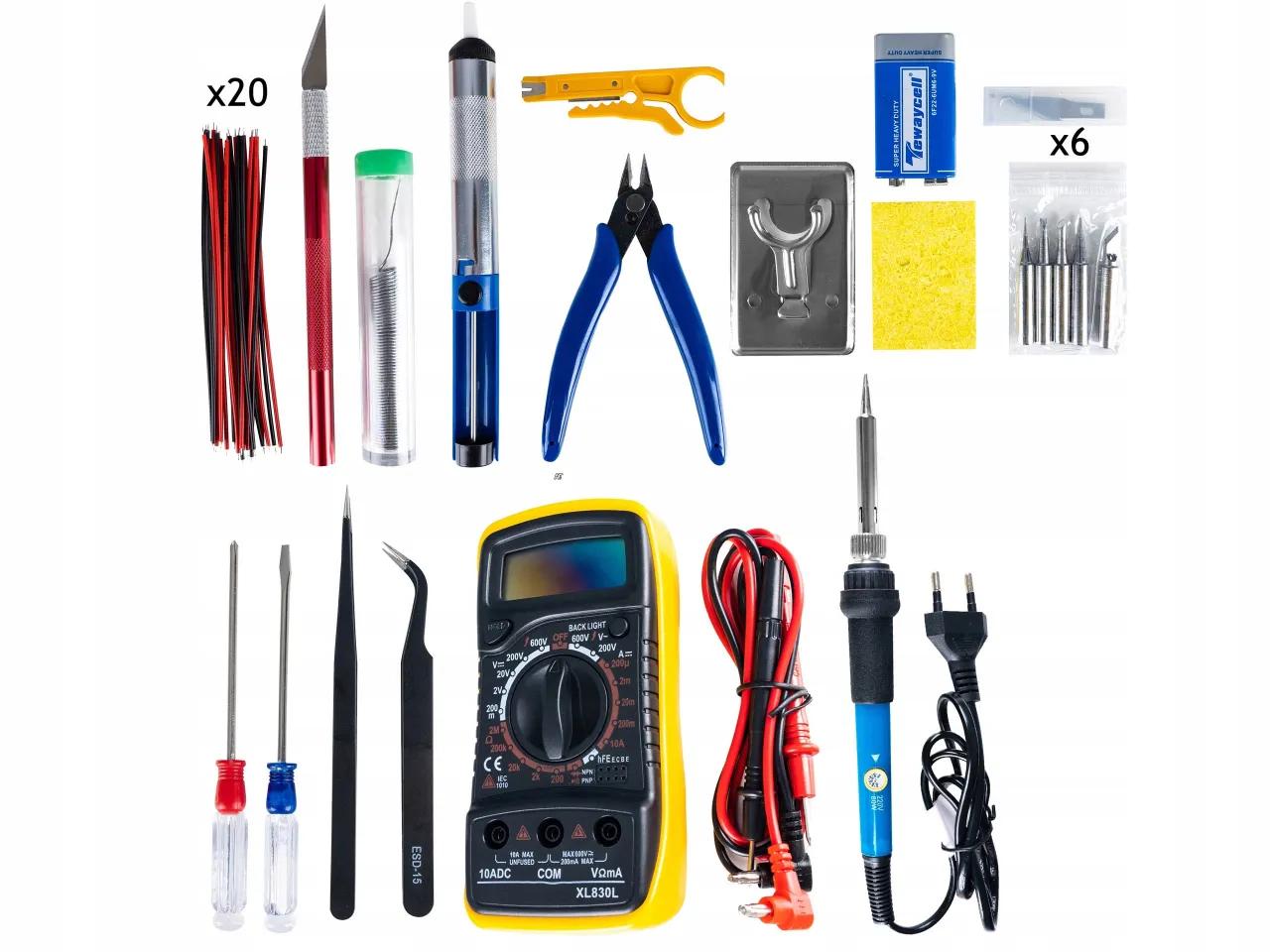 narzędzia elektryka samochodowego multimetr lutownica